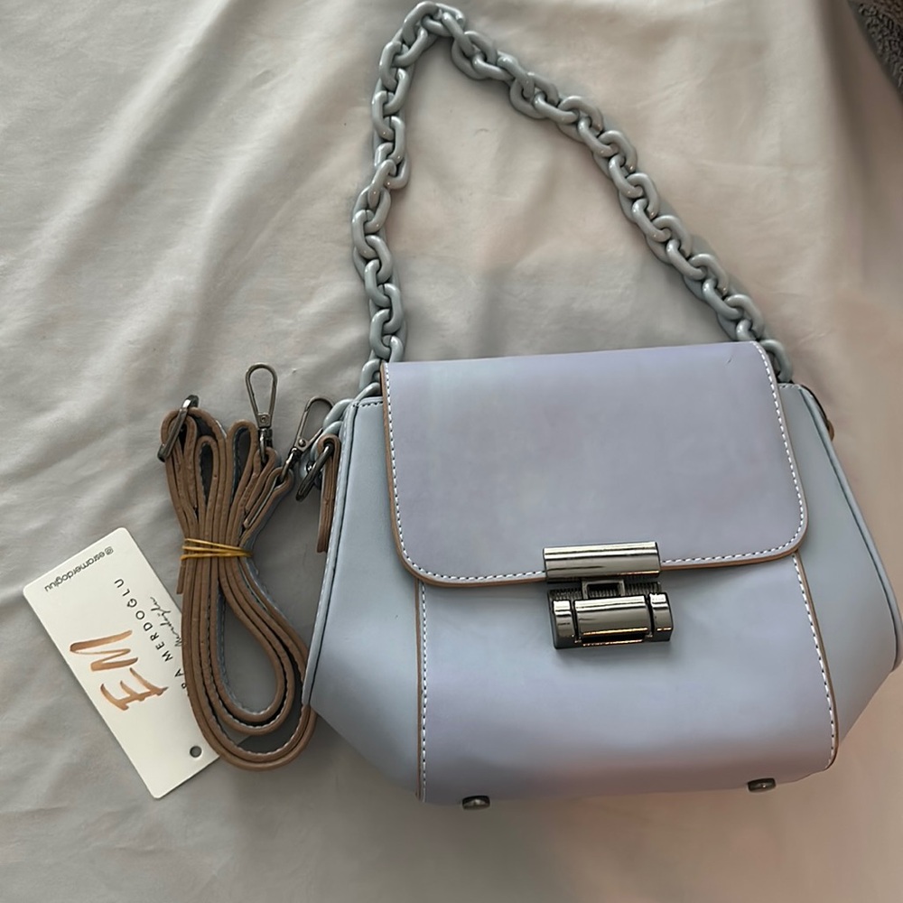 Baby blue shoulder/ crossbody bag that I bought in turkey. Never used.